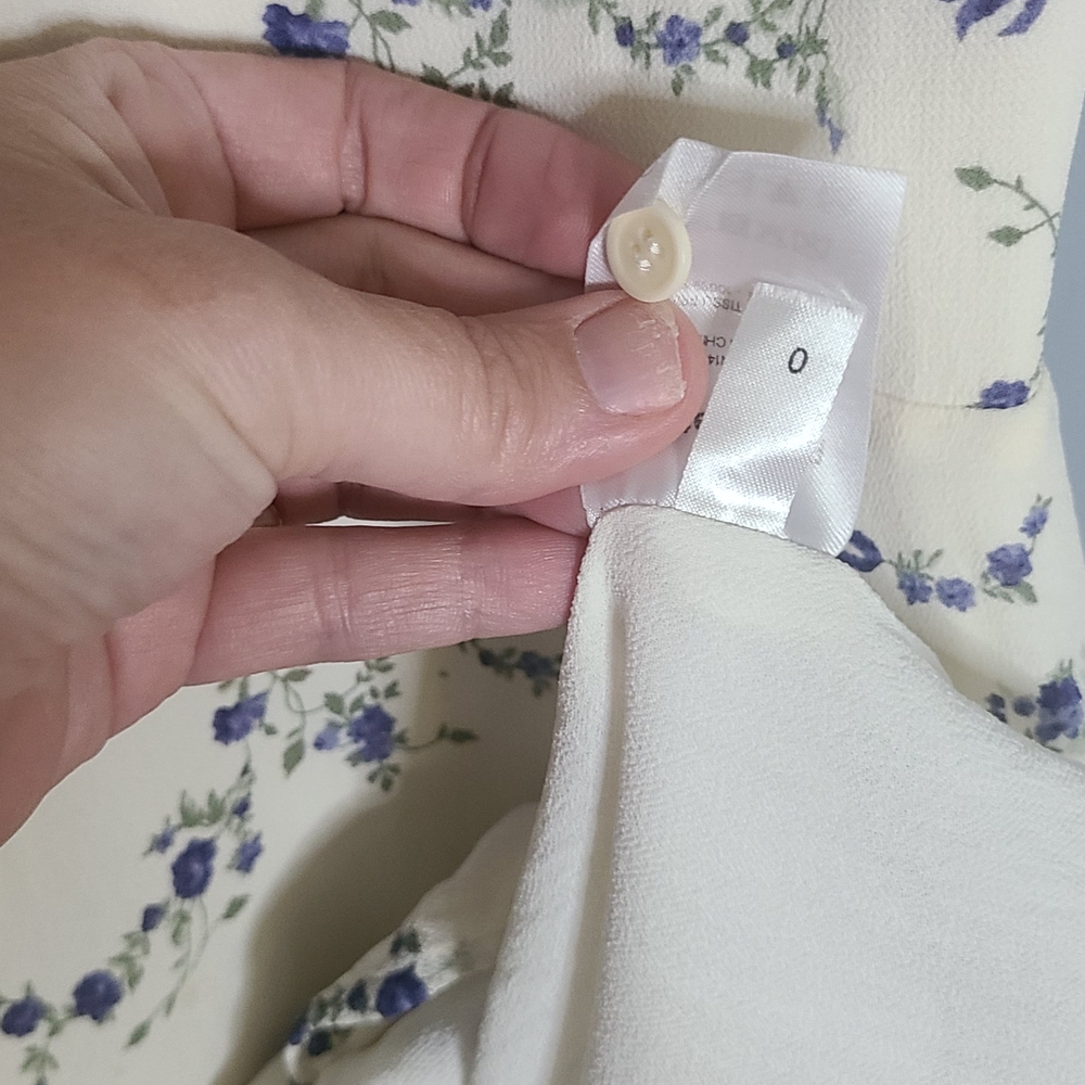 Reformation Ivory and Lavender Floral Dress